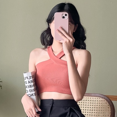 Áo Croptop Bunny Tank Top cổ chéo Miều Est.2013