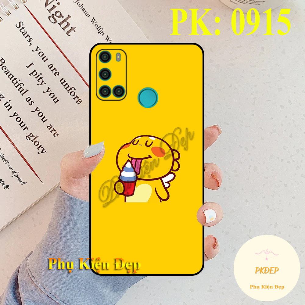 [HCM]Ốp lưng Vsmart Joy 4 dẻo đen  in hình Khủng Long Cute