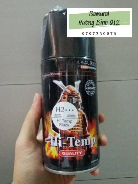 Sơn xịt pô chịu nhiệt Samurai màu Đen Mờ - H2