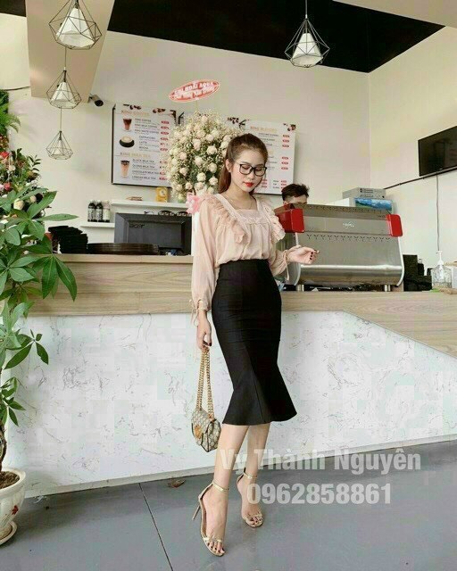 ÁO KIỂU CỔ VUÔNG TAY THẮT NƠ