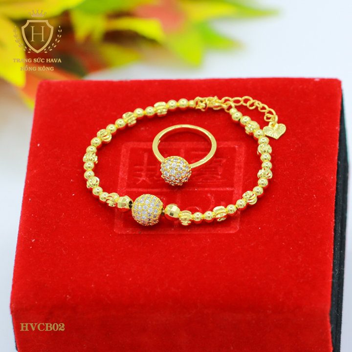 Hava Hong Kong jewelry set bracelet for women with 24k gold plated titanium bracelet-