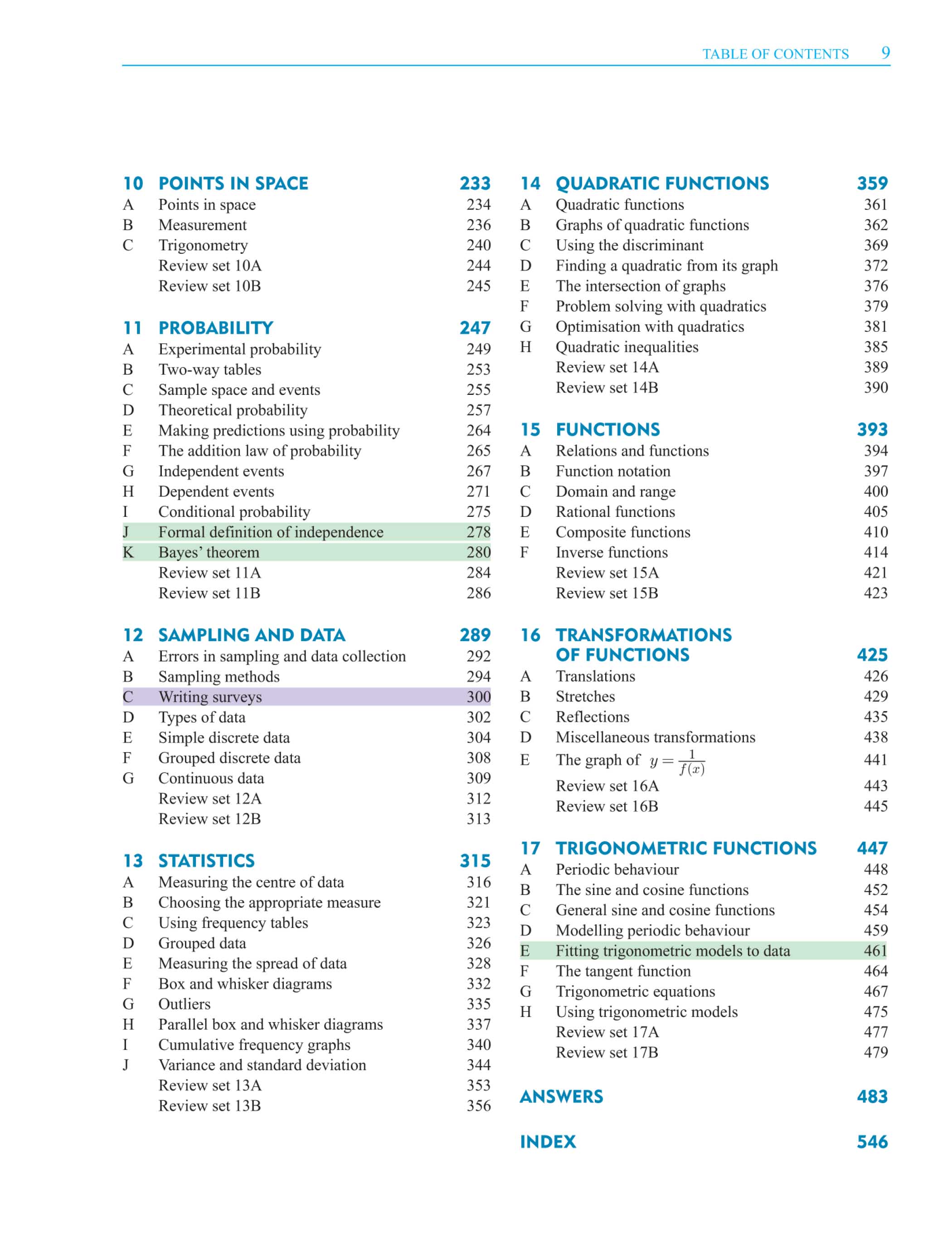 Mathematics Core Topics HL