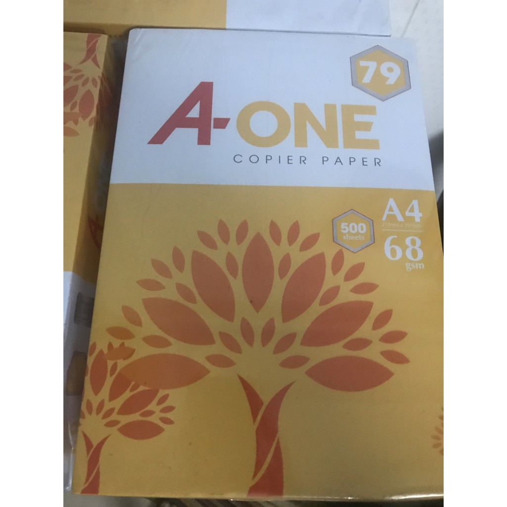 Giấy photocopy A4 A-ONE 68gsm VÀNG TRẮNG