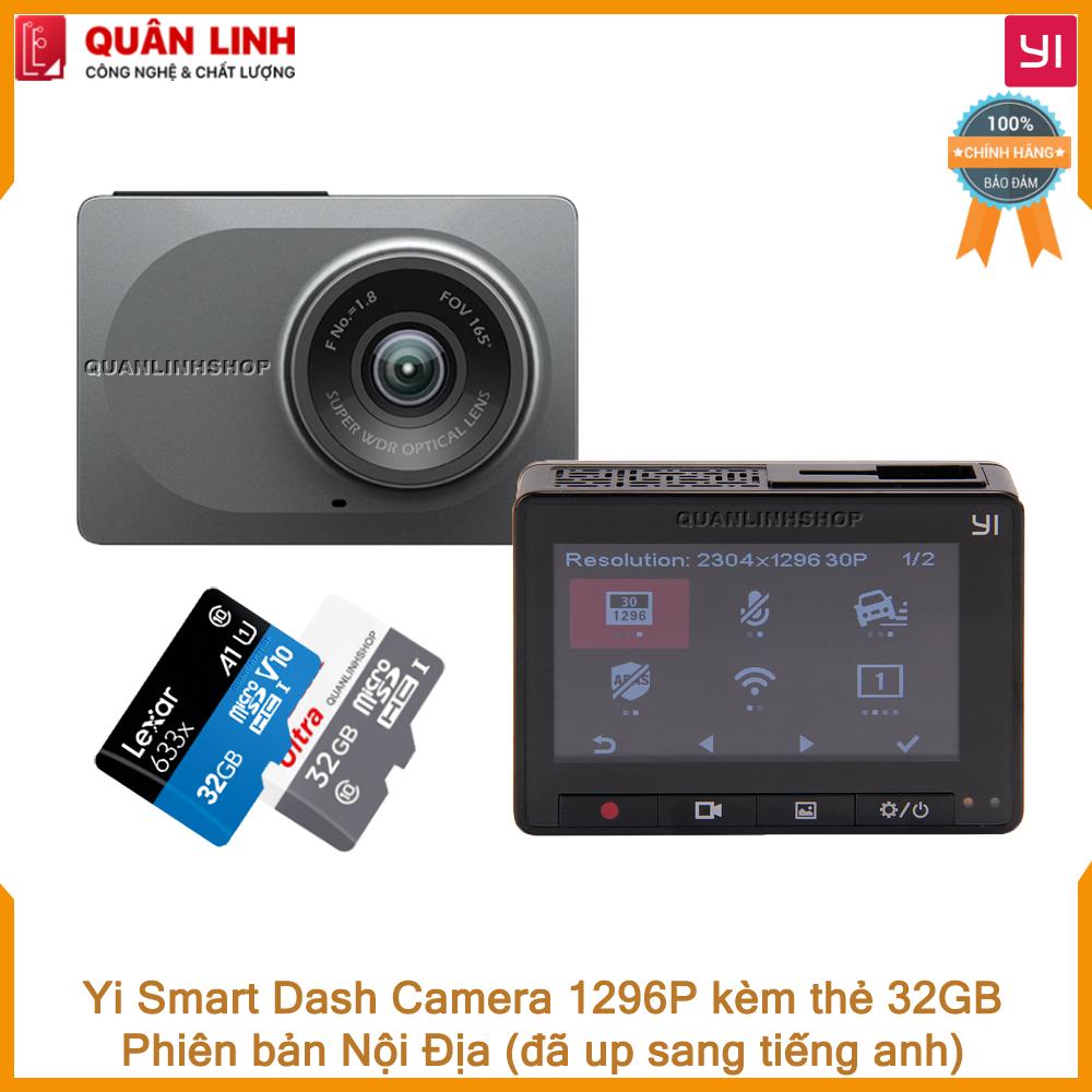 Camera hành trình YI Smart Dash Camera 1296p tặng thẻ 32GB (có tiếng anh)