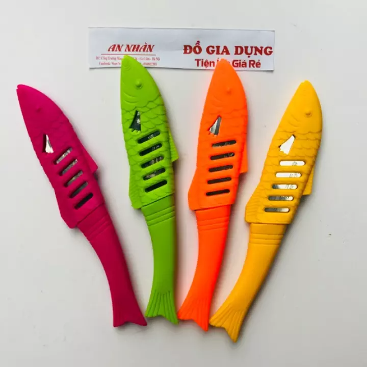 Dao gọt hoa quả có bọc bảo vệ hình con cá 19cm