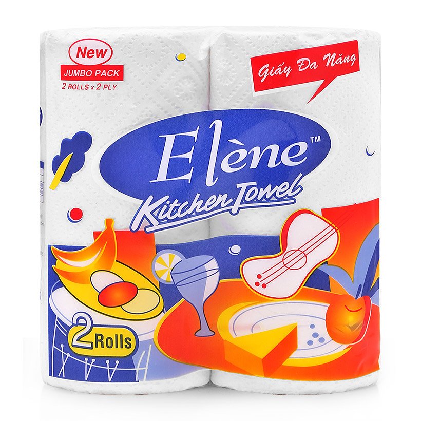 Combo 2 lốc Khăn bếp đa năng Elène 2 cuộn (2lớp)