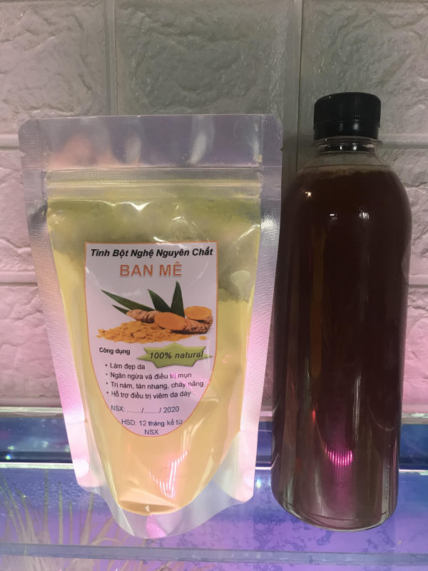 Bộ đôi 100g tinh bột nghệ tặng kèm 500ml mật ong hoa cà phê