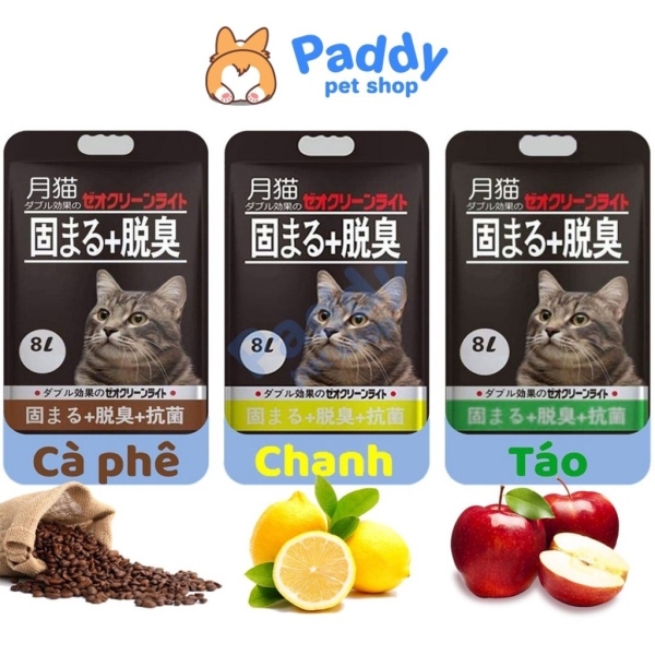Cát Nhật Đen Moon Cat Vón Cục Khử Mùi Cực Tốt Tiết Kiệm Cho Mèo (8L)