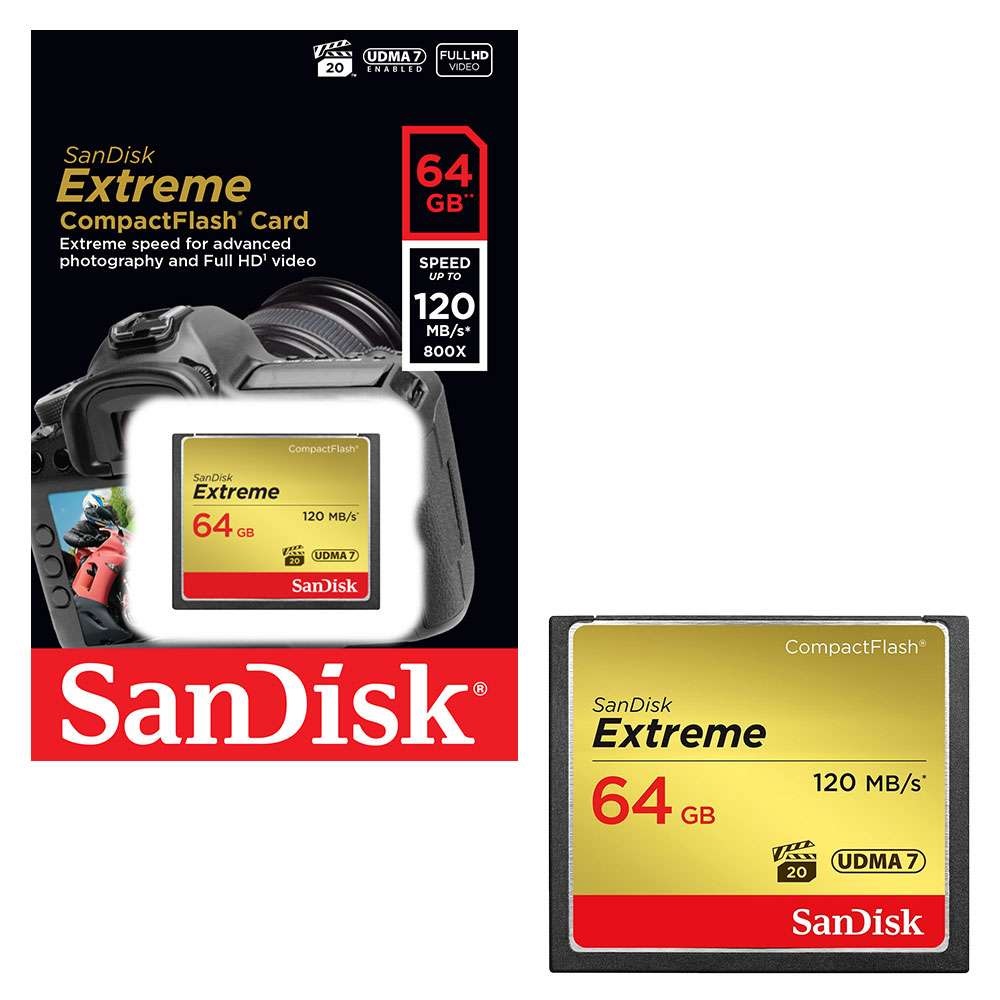 Thẻ nhớ CF Sandisk 64GB Extreme 800X New (120 Mb/s)