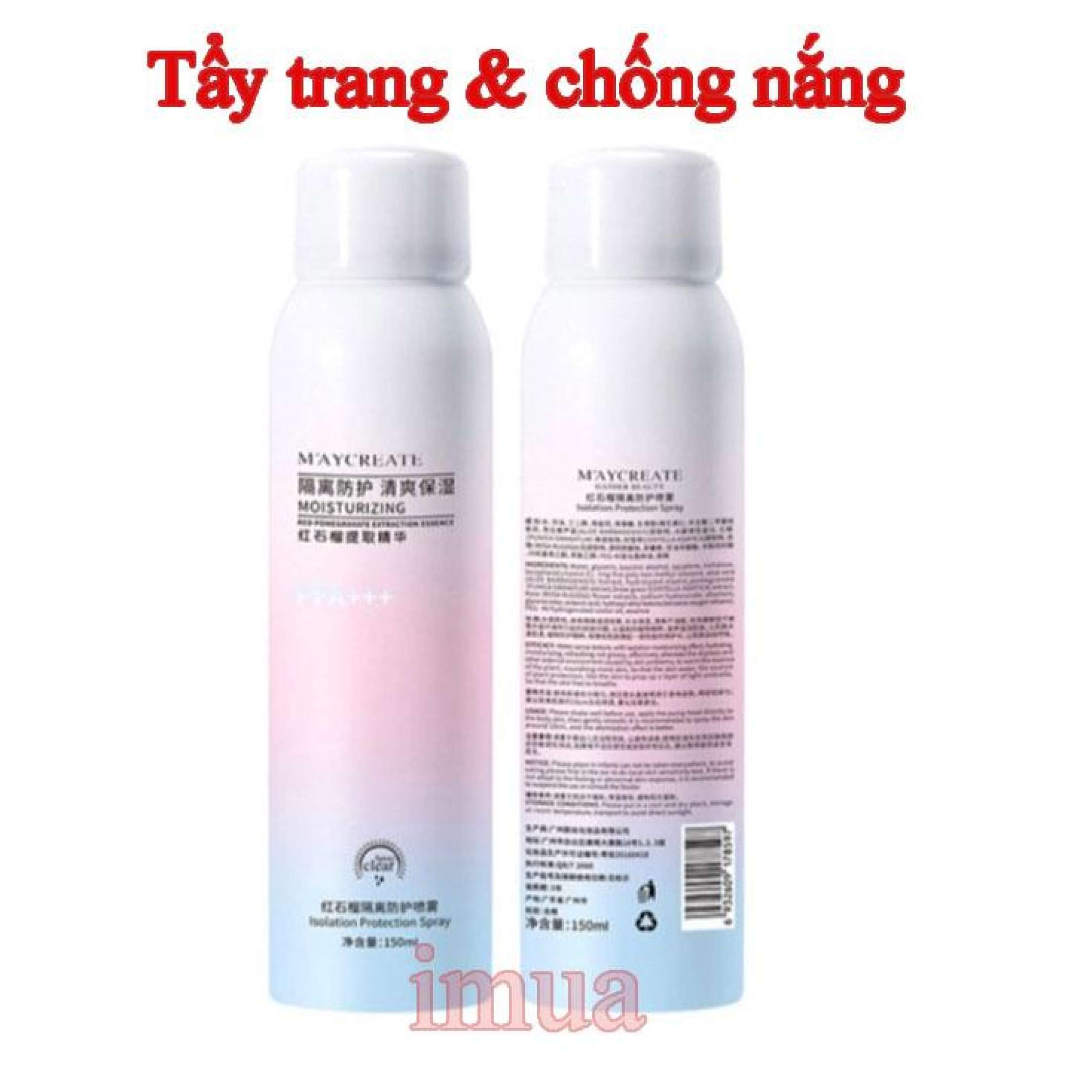 Xịt trang điểm chống nắng MayCreate 150ml