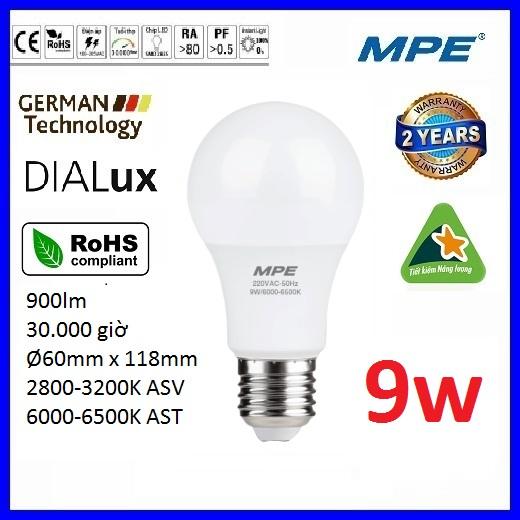 Bóng led bulb 9W chống thấm nước cao cấp MPE LBD3-9 ( tiêu chuẩn Châu Âu ) - Điện Việt
