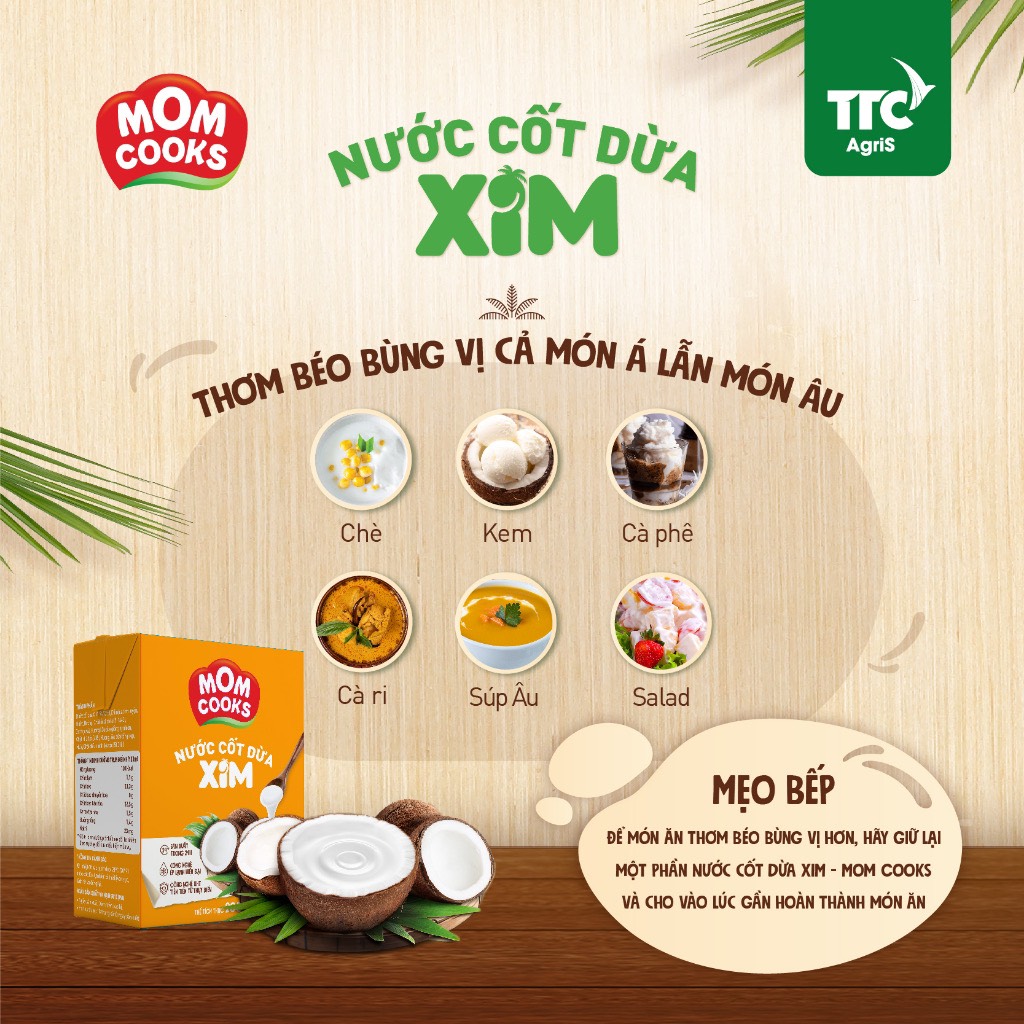 Nước Cốt Dừa Tươi Mom Cooks Cocoxim 200ml,Chefs Choice-TUH