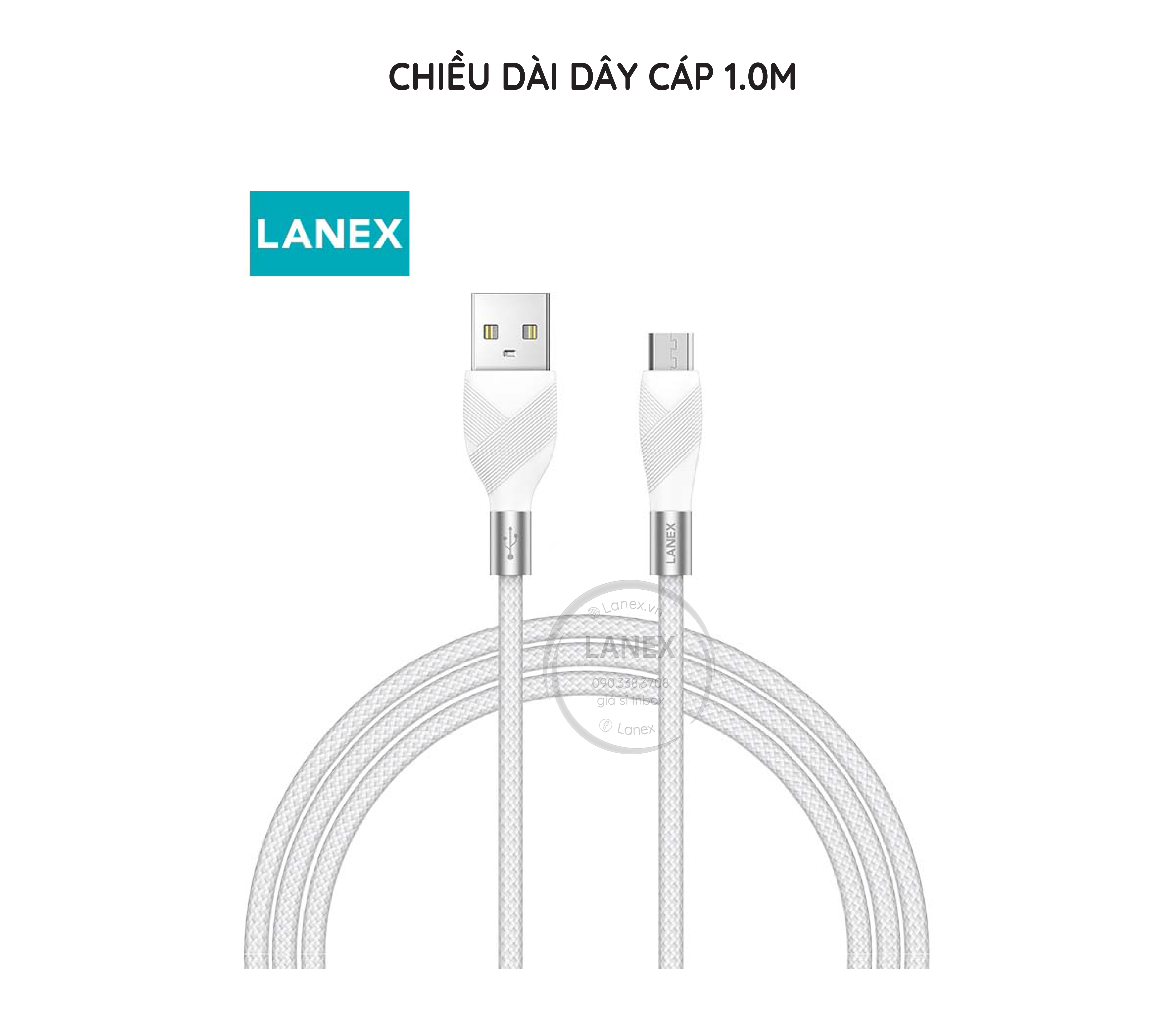 Cáp Sạc Nhanh Lanex Ls29m Dây Dù Micro 5.0a Dài 1.0m