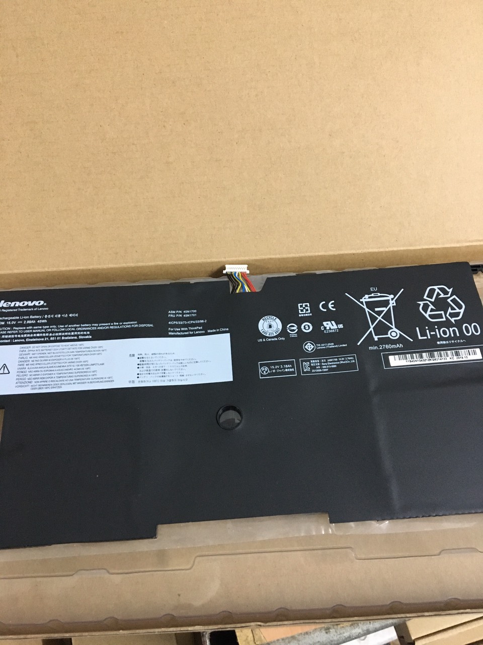 Pin Laptop Lenovo ThinkPad X1 Carbon Gen 2 (45N1700) ZIN