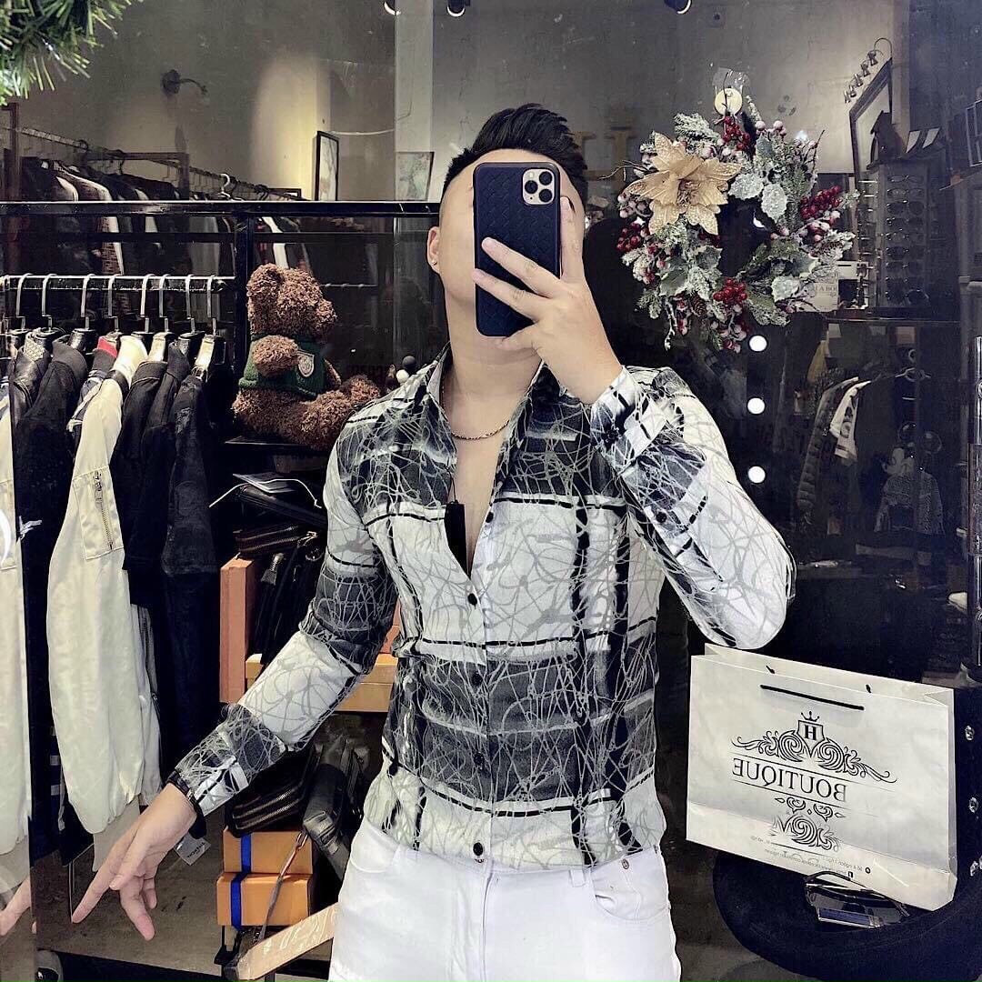 Áo somi nam họa tiết chất lụa cao cấp BAS1