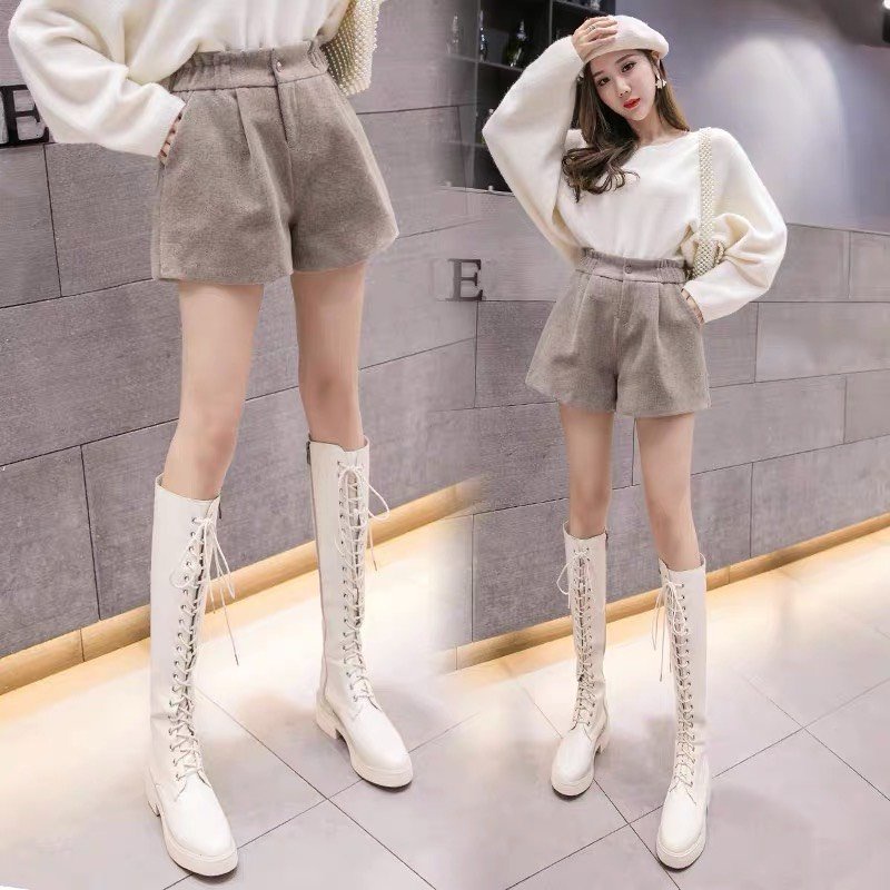 Quần Short Dạ Nữ, Quần Short Cạp Cao Mẫu Mới_C17