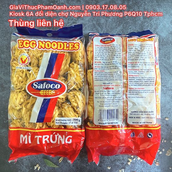 (Thùng 20*500gr)Mì trứng sợi lớn Safoco
