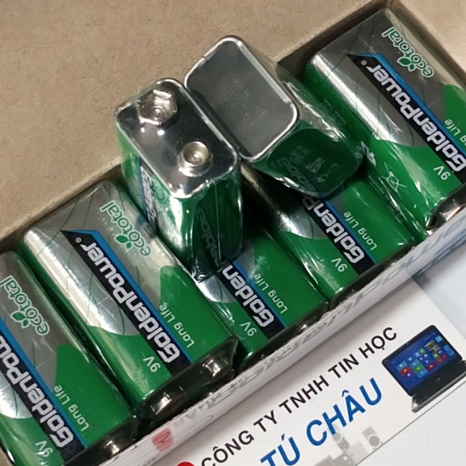 Pin 9V GoldenPower (6F22 - G6F22 9V)  - Pin Vuông) (CHÍNH HÃNG)