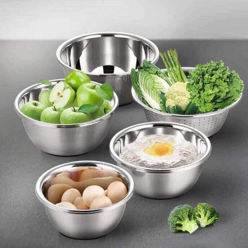 SET 5 MÓN RỔ INOX