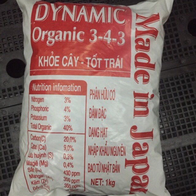 Phân Bón Hữu Cơ DYNAMIC 3-4-3 1kg