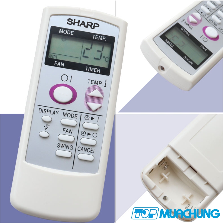 Remote cho máy lạnh 1 và 2 chiều SHARP (Có ion)