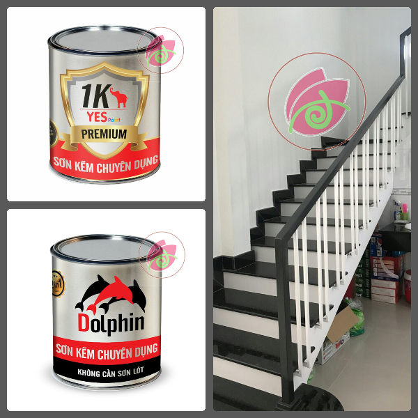 Sơn sắt mạ kẽm màu xám đậm xingfa dolphin, Yes - 400g , 800g
