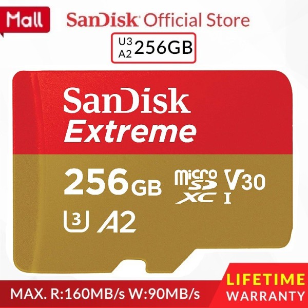 [ Deal Rẻ Mỗi Ngày ]  Thẻ Nhớ MicroSDXC SanDisk Extreme 256GB V30 U3 4K A2 R160MB/s W90MB/s (Vàng) - Bảo hành 36 tháng