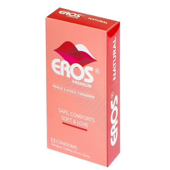 Bao Cao Su Siêu Mỏng Trơn EROS PREMIUM - Hộp 12 chiếc