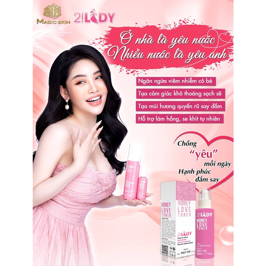 COMBO Phụ khoa 2LADY | Dung dịch vệ sinh tạo bọt + Xịt thơm [CHÍNH HÃNG MAGIC SKIN 2!LADY]