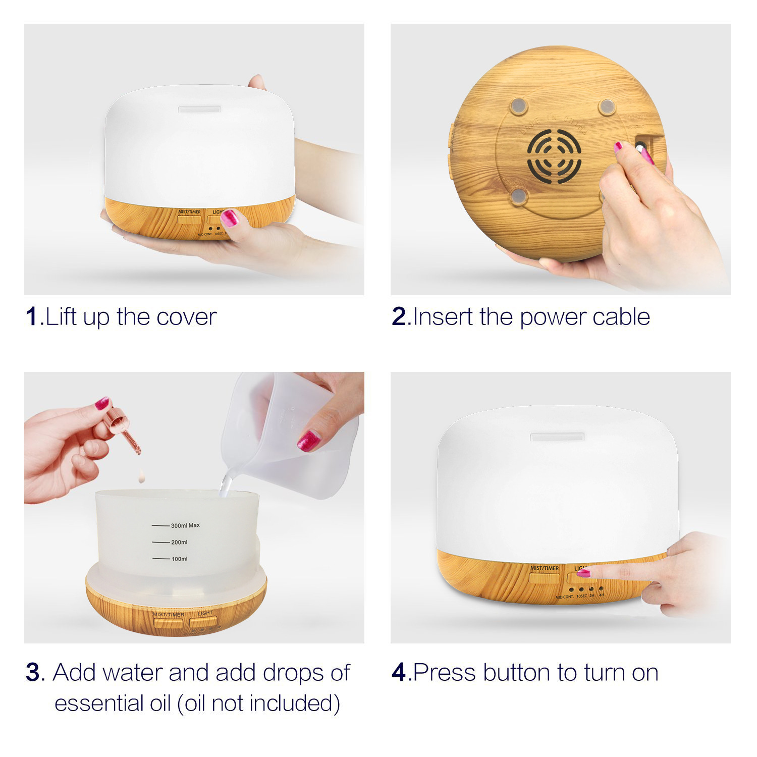 Máy Xông tinh dầu AROMA vân gỗ siêu bền