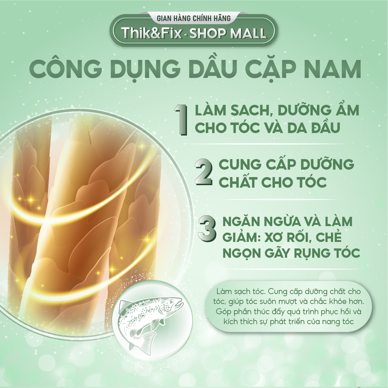 Cặp dầu gội và dầu xả kích thích mọc tóc cho Nữ Thik&Fix