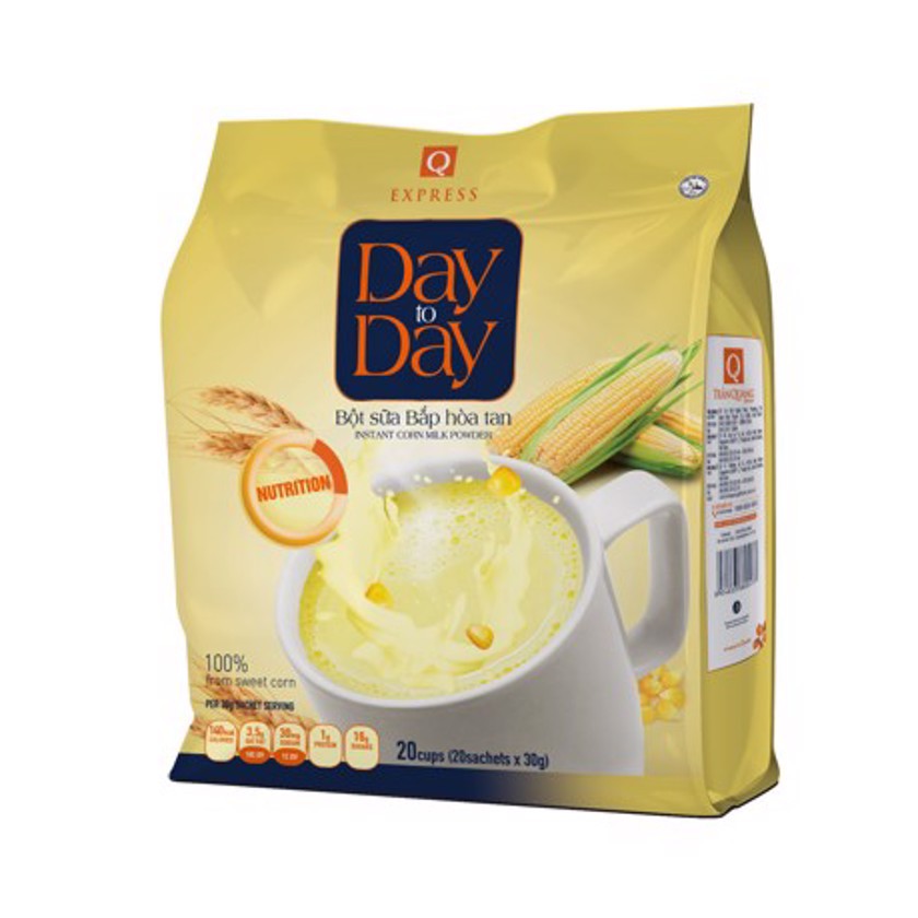 Bột Sữa Bắp Day to Day Trần Quang 600g 20 gói 30g Instant Corn Milk Powder