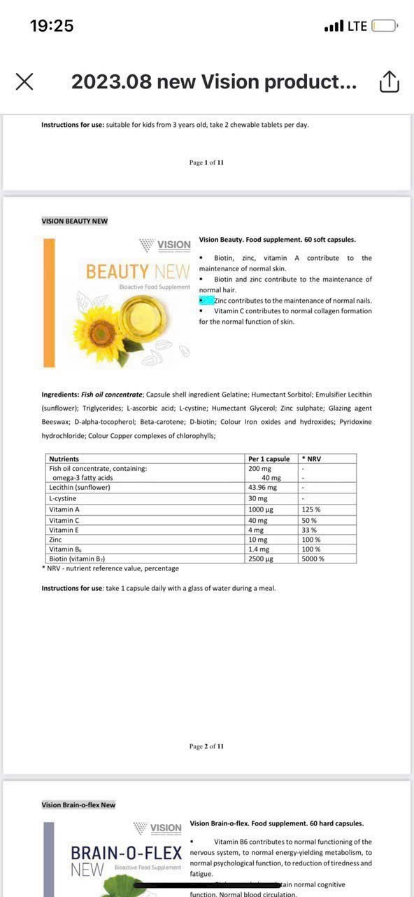 Thực phẩm chức năng Vision Beauty( Sắc đẹp cho phụ nữ)
