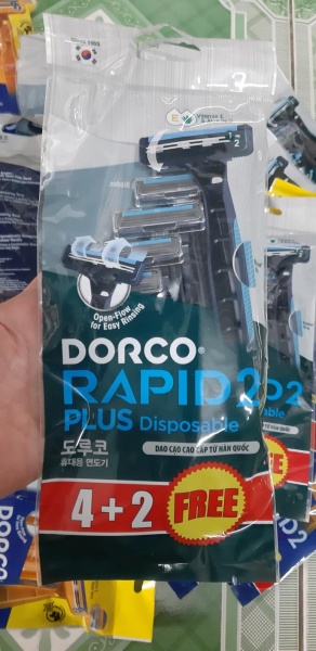 Túi 6 chiếc dao cạo râu DORCO RAPID 2 ( dạo cạo 2 lưỡi) giá rẻ