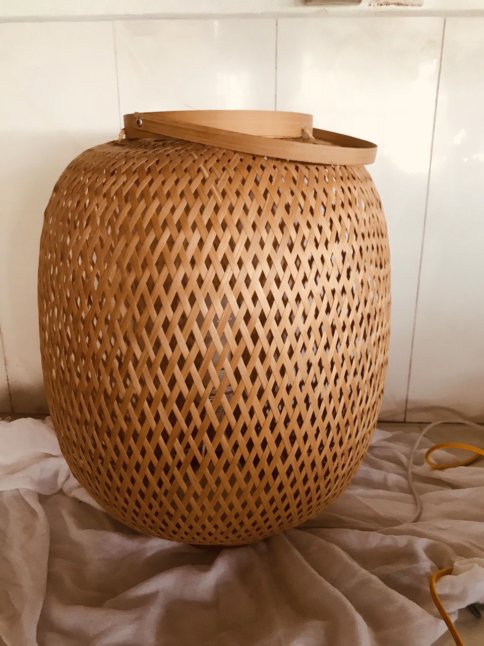 Đèn tre để sàn siêu xinh xắn phong cách Boho, vintage