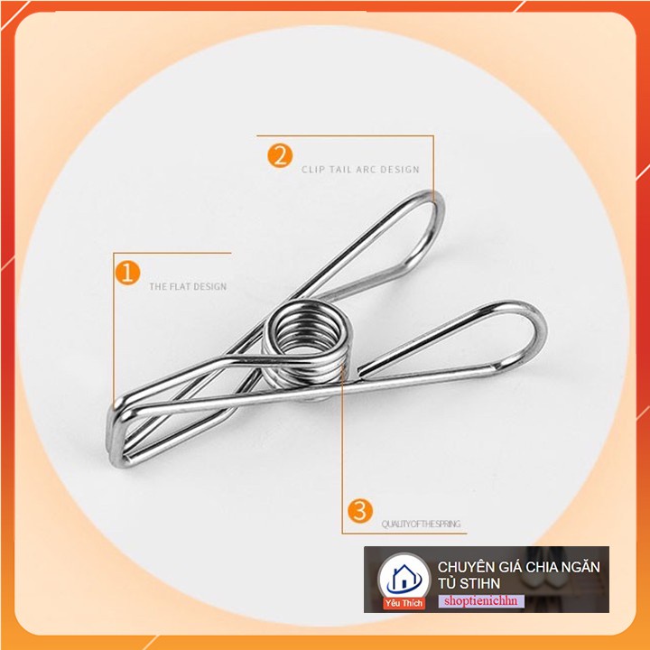 Kẹp Inox Phơi Đồ 6Cm ( 1 Vỉ 20 Cái)