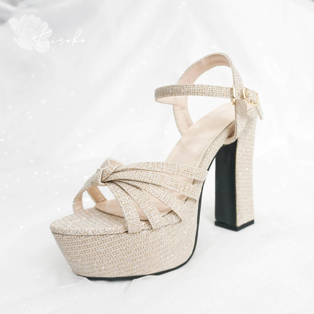 [HCM]Giày cưới Kiyoko sandal lấp lánh cao gót 13cm