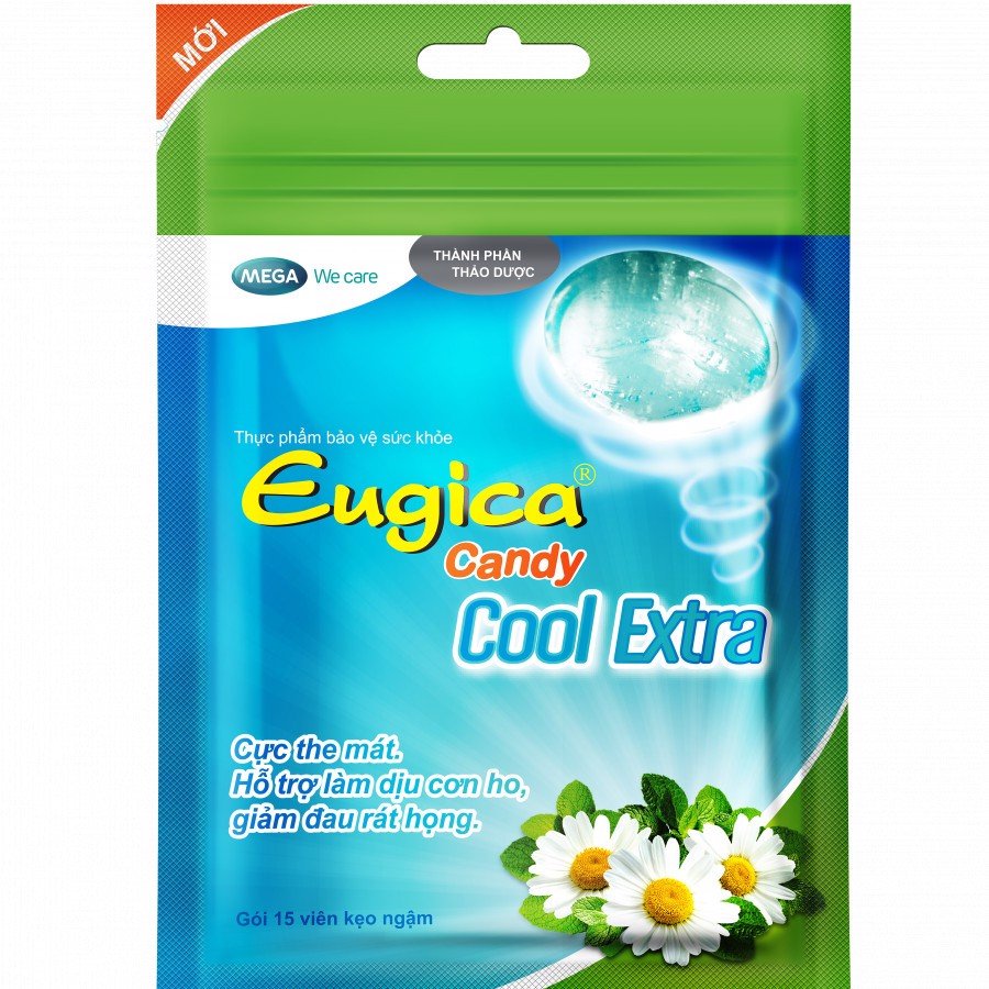 Kẹo ho eugica thảo dược túi zip 15 viên giúp giảm ho, ngứa rát họng