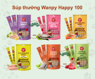 Súp thưởng dinh dưỡng cho mèo Wanpy Happy100 gói 5 thanh 14 gr thumbnail