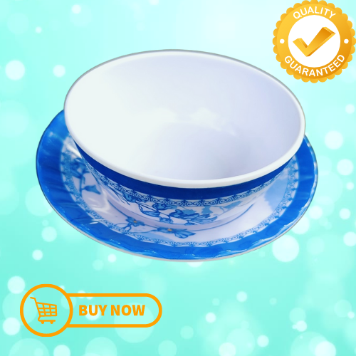 Chén Ăn Cơm Melamine Thổi Bông Xanh Đỏ Đẹp