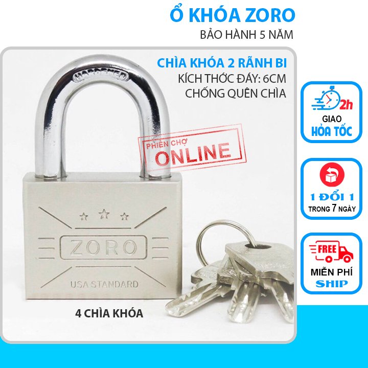 [HCM]Ổ KHÓA ZORO 6P-CHÌA MUỖNG