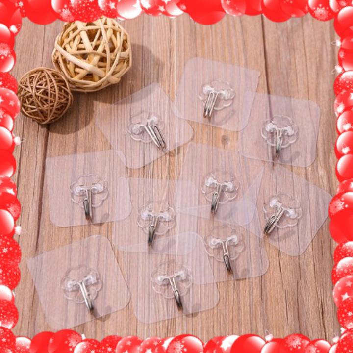 [CHỊU LỰC 5-10Kg] Combo 30 MÓC DÁN TƯỜNG CHỊU LỰC TRONG SUỐT THẦN THÁNH (HÀNG LOẠI DÀY, ĐẸP)