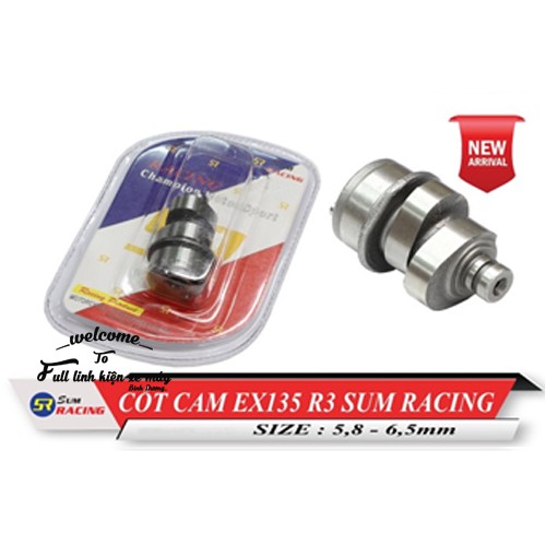 Cốt cam exciter 135 r3 sumracing size 5l8 6l5
