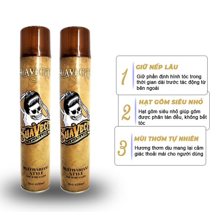 Gôm xịt tóc nam nữ SUAVECITO giữ nếp tóc HUẾ STORE