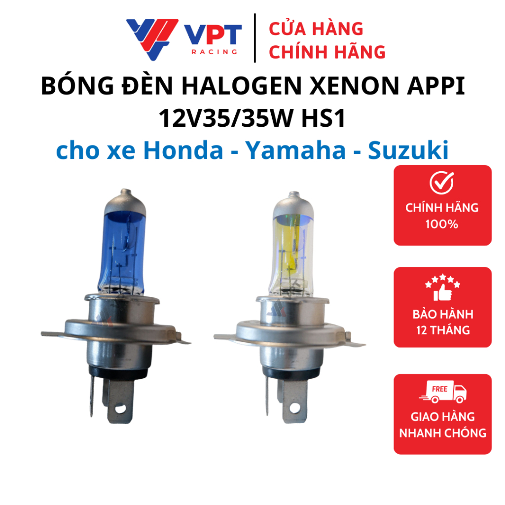Bóng đèn halogen xenon 12v35/35w hs1 cho xe honda yamaha suzuki appi