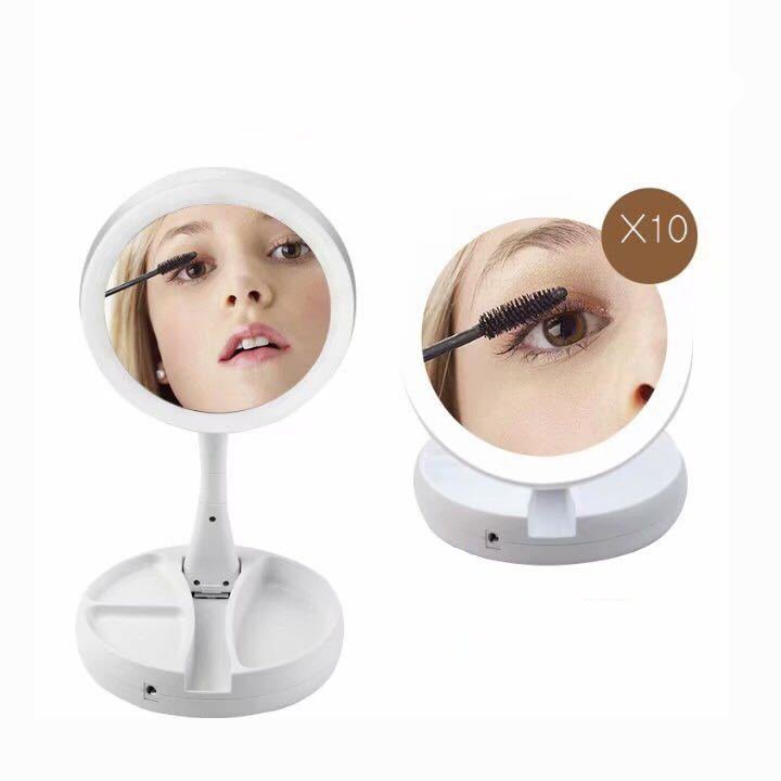 GƯƠNG TRANG ĐIỂM GẤP GỌN CÓ ĐÈN LED
