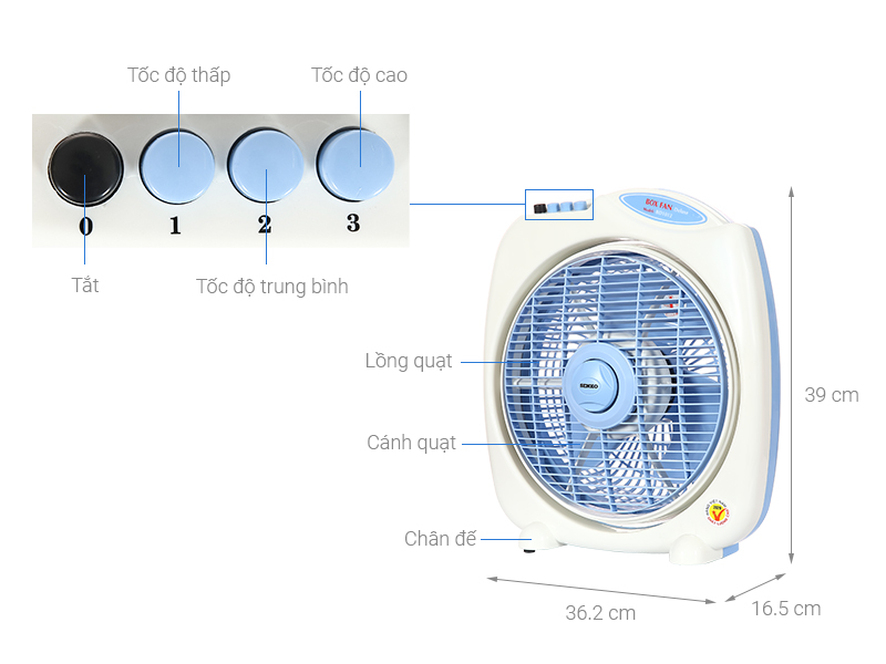 [HCM]Quạt bàn đảo 3 tấc Senko BD1012 - BD860 (MÃ MỚI = BD1012 )