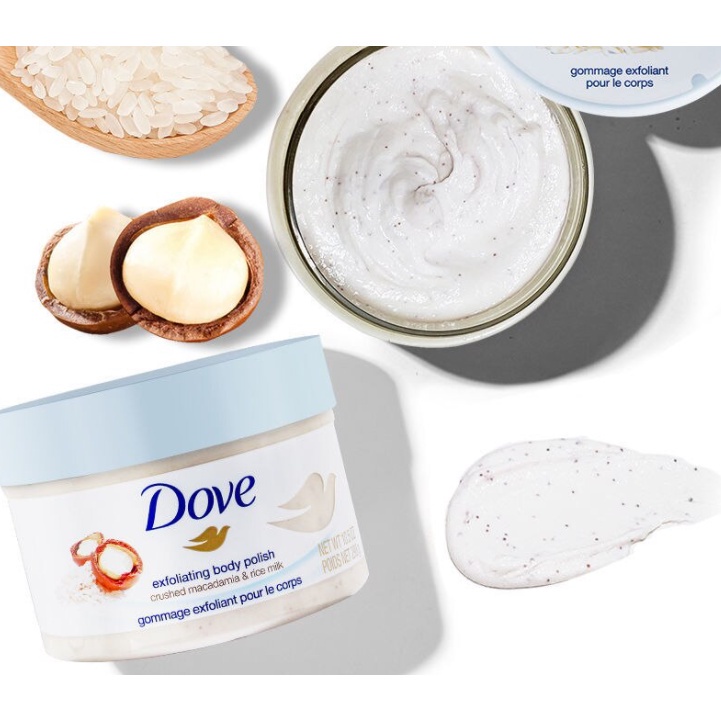 Tẩy Tế Bào Chết Toàn Thân DOVE Exfoliating Body Polish, Tẩy Da Chết Dưỡng Ẩm Chăm Sóc Da Body Bản Dove Đức Saikou