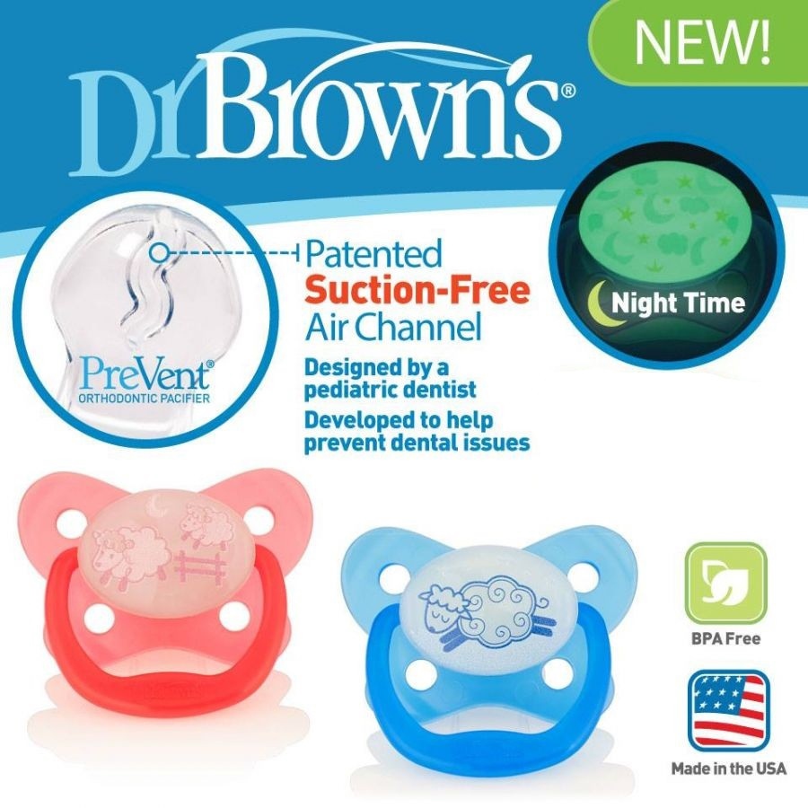Bộ 2 ti giả phát sáng dạ quang Dr Brown's