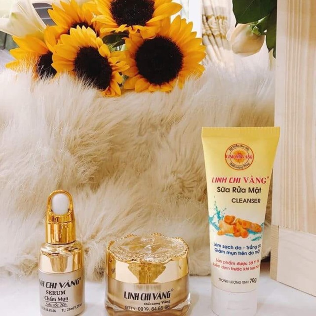 [HCM]COMBO MỤN THÂM TRẮNG DA LINH CHI VÀNG